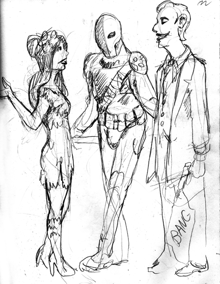 Poison Ivy, Deathstroke the Terminator and the Joker hangout.