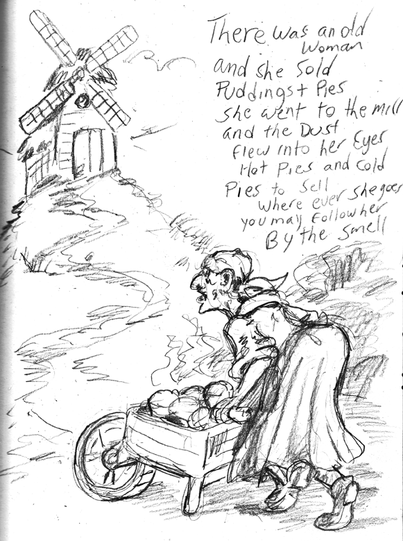 Sketch Challenge Day 16 - The Old Pudding-Pye Woman