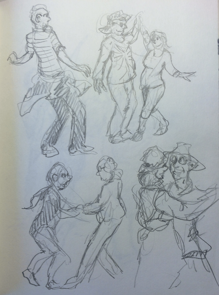 Sunday Sketch zydeco dancers