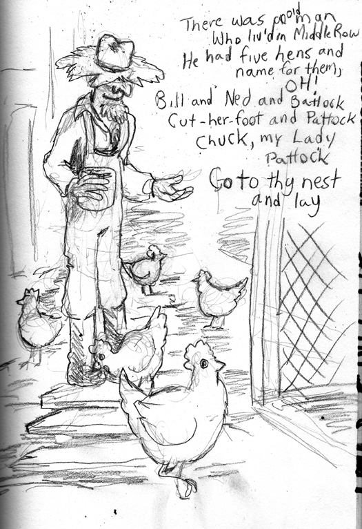 Sketch Challenge Day 35 - Five Hens