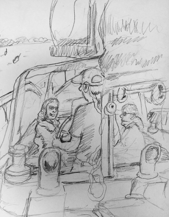 Visiting My Parents: A day on the Boat, Sketch