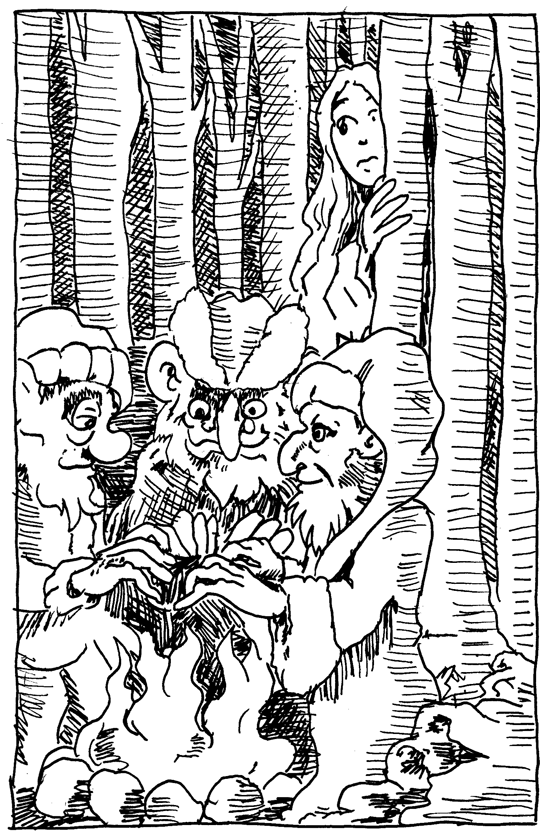 For today April Fairy Tale Sketch Challenge I drew the Three Little Men in the Wood by the Brothers Grimm.